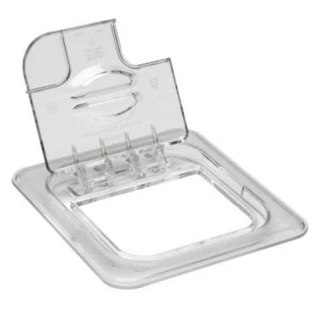 CAMWEAR FLIPLID FOOD PAN COVER 1/6 SIZE HINGED PC CLR 6ea/cs