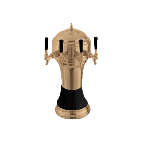 Perlick 4056BK4B Roma Draft Beer Tower, countertop, 8-1/8" diameter x 20-1/2"H, glycol-cooled, (4) tarnish-free brass faucets (handles not included)