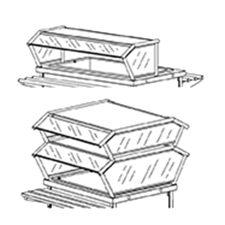 Eagle DCS4-DSG-BDT Directors Choice Decorative Deluxe Sneeze Guard, buffet style, 64"W x 42"D x 22-3/4"H, double tier, double-sided, clear