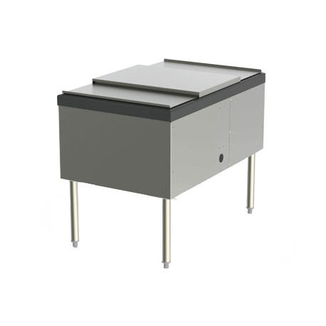 Perlick SS24IC20 Service Station Ice Chest, with cold plate, 24"W x 38"D, 114 lb. ice capacity, (2) concealed 10-circuit cold plates, ABS top ledge