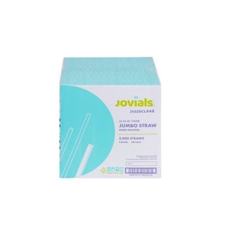 STRAW 10-1/4" JUMBO CLEAR PP PAPER WRAPPED 4/500/cs