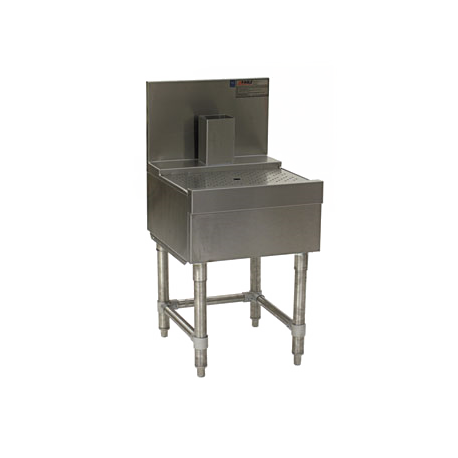 Eagle BD30-24 Spec-Bar Beer Drainer, 30"W x 24"D, removable stainless steel insert, 1-1/2" I.P.S. threaded drain with nut & washer, tubing chase