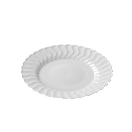 DESSERT PLATE 6"dia WHITE POLYSTYRENE FLAIRWARE 180/cs