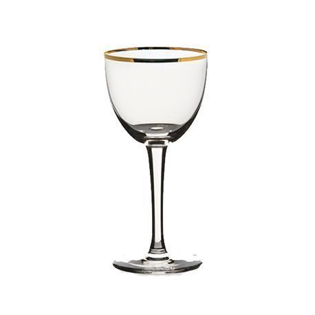 Steelite 480142R351 Nick & Nora Cocktail Glass, 5-1/2 oz., (H 5-7/8; M 2-3/4; T 2-3/4; B 2-5/8), gold rim, Rona, Gold Miners (24 ea/cs)