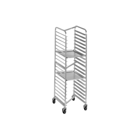 Channel 403SN Bun Pan Rack, Nesting, mobile, 20-1/2"W x 26"D x 70-1/4"H, front load, open sides, 5" spacing, capacity (12) 18" x 26" bun pans, welded