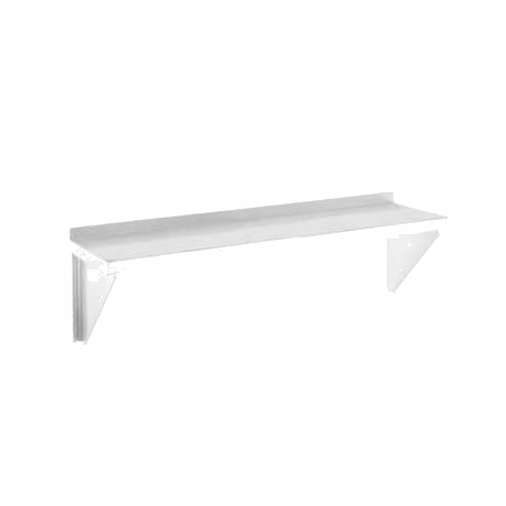 Channel AWS1248 Shelf, wall-mounted, solid, 48"W x 12"D, with 1-1/2" front down turn & 1-1/2" upturn on rear, aluminum construction, KD, NSF, Made in