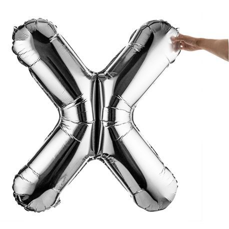 BALLOON LETTER "X" MYLAR 40" SELF-SEALING SILVER