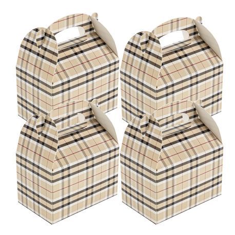 GABLE/ LUNCH BOX COMPOSTABLE 4x2-1/2" PAPER PLAID 100/cs