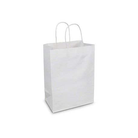 SHOPPING BAG WHITE PAPER 10x5x13-1/2" 250ea/cs