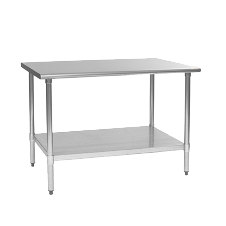 Eagle T2484B-1X Budget Series Work Table, 84"W x 24"D, 430 stainless steel top, rolled edge on front & back, adjustable galvanized undershelf