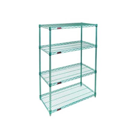 Eagle S4-74-2436E-X Starter Shelving Unit, 4-tier, 36"W x 24"D x 74"H, wire shelves with patented QuadTruss design, (4) 74"H posts, EAGLEgard