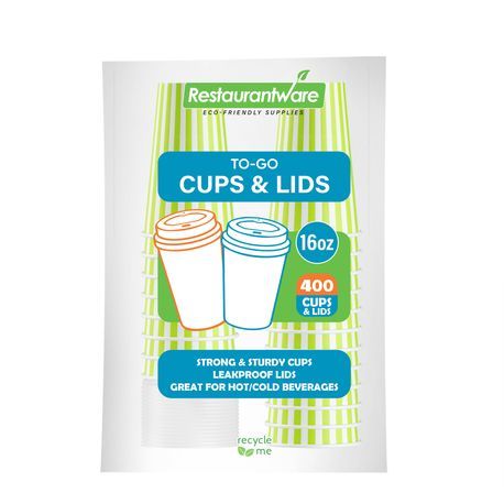 HOT CUP W/ LID 16oz 5-3/4"h GREEN/ WHT CUP WHT LID 400/cs