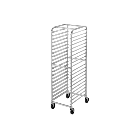 Channel 406AC Bun Pan Rack, Economy, mobile, 20-1/2"W x 26"D x 64"H, front load, open sides, 3" spacing, capacity (18) 18" x 26" bun pans, welded