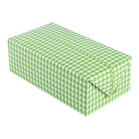 TAKEOUT LUNCH BOX w/ FAST TOP 71oz PAPER GRN HOUNDSTH 100/cs