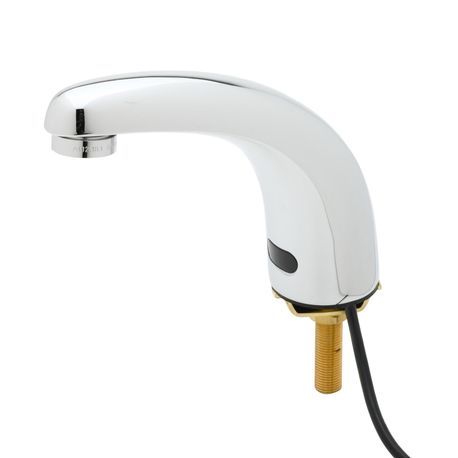 T&S Brass 5EF-1D-DS-TMV Equip Electronic Faucet, deck mount, rigid, 4-11/16" H, 4-1/2" spread, cast spout, single hole, AC/DC control module, mixing