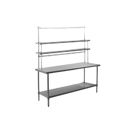 Eagle T3048B-FM-PL-X Spec-Master "B" Series Work Table with Flex-Master Overshelf Kit, 48"W x 30"D x 35-1/8"H, 16/430 stainless steel top