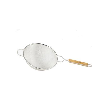 STRAINER 10-1/4"dia TINNED DOUBLE MED MESH & WOOD 12ea/cs