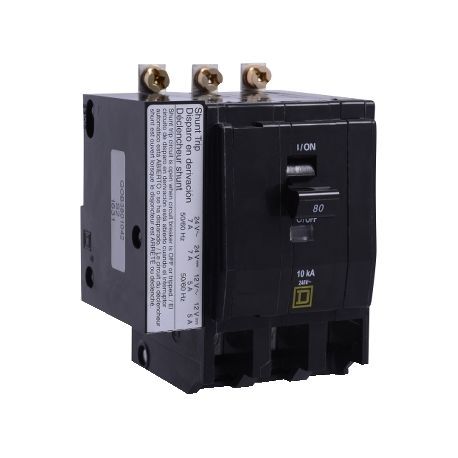 Square D by Schneider Electric QOB3801042 Miniature Circuit Breaker; 240V, 80 Amp, 3 Pole