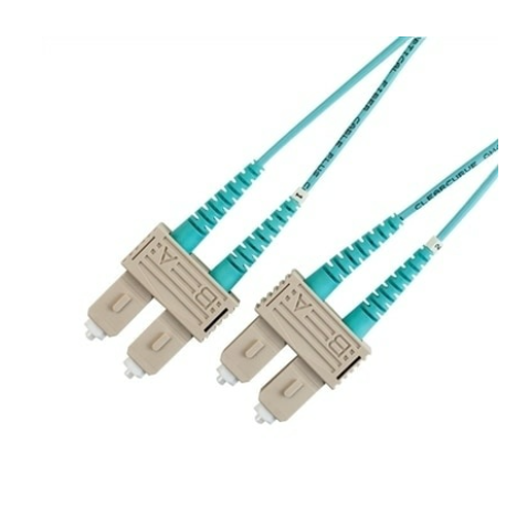 LYNN Duplex Fiber Optic Cable - Multimode OM4 - LC to SC - 3M Aqua
