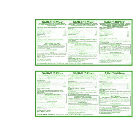Spartan® COTG® Sani T 10 Plus Label (966200)