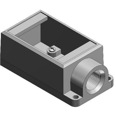 T&B® FS3-TB Type FS Dead End Shallow Cast Device Box, Iron, 1 Gang, 1 Outlet, 1 Knockout, 4-9/32 in H x 2-3/4 in W x 2 in D Dimensions