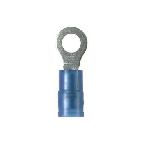 Panduit® Pan-Term® PNF14-8R-C PNF-R Insulated Ring Terminal, 16 to 14 AWG Conductor, 0.87 in L, Insulation Grip Sleeve Barrel, Copper, Blue
