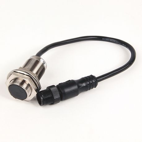 Allen-Bradley 872C-MH4NP12-D4 Inductive Prox Sensor, Plated Brass, 12 mm Barrel Diameter, DC Range Shielded Extended, 4 mm Sensing Distance, Normally Open Sourcing, Sho rt Barrel, 4 Pin DC Micro QD, 10 30V DC