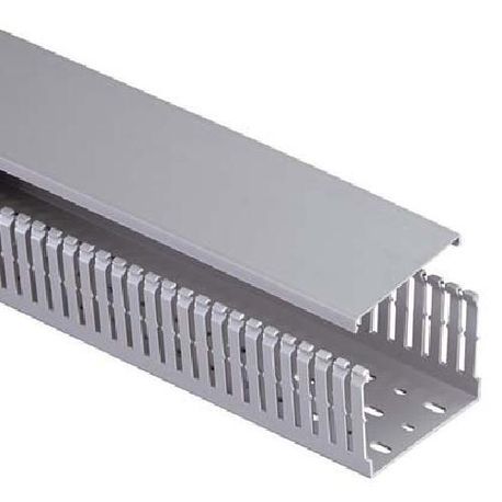 Panduit® Panduct® MC37X37IG2 Type MC Slotted Wall Wiring Duct, 0.2 in Slot, Narrow Slot, 37 mm W x 37 mm D, PVC