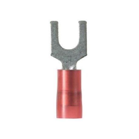 Panduit® Pan-Term® PN18-8F-C PN-F Insulated Fork Terminal, 22 to 18 AWG Conductor, 0.85 in L, Sleeved Barrel, Copper, Red