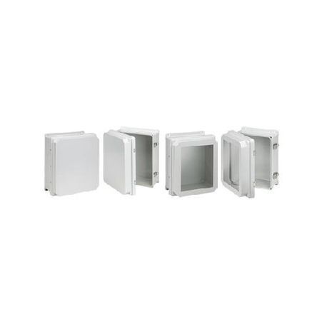 nVent HOFFMAN RHJ1210HWPL2LG HJ Series Wall Mount Enclosure, 13.3 in L x 11.29 in W x 7.1 in D, NEMA 4X, Fiberglass