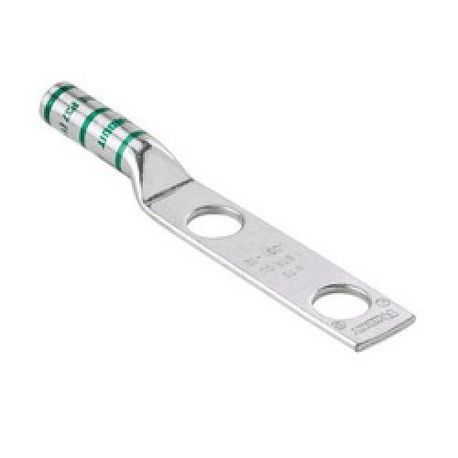 Panduit® Pan-Lug™ LCC600-12-6 2-Hole Compression Lug, 600 kcmil Copper Conductor, Die Code: P94, 1/2 in Stud, Tin Plated Copper