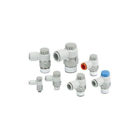SMC® AS2211F-N01-07SA Elbow Valve, 1/8 in Port, 1 MPa Pressure, PBT Body
