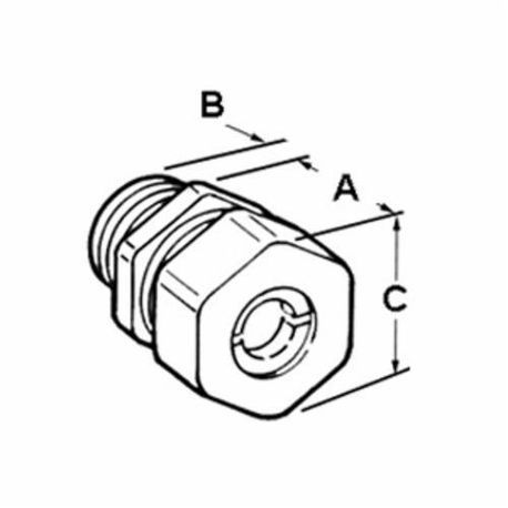 Bridgeport® 770-52 Portable Straight Cord Grip Connector With Gasket and Lock-Nut, 1/2 in Trade, Cable Openings: 3/8 to 1/2 in, Die Cast Zinc, Ball Burnished/Mirror Smooth