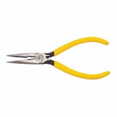 Klein® D203-6C Side Cut Standard Long Nose Plier, Knurled Jaw, 1-7/8 in Jaw Length, 11/16 in Jaw Width, Tool Steel Jaw, 6-5/8 in OAL, Cutter Included: Yes