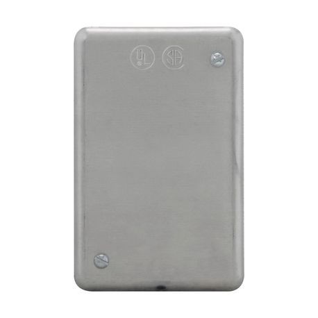 Crouse-Hinds DSS100 DS Series Device Box Cover, 3.51 in L x 1.43 in W x 5.1 in D, Blank Cover, Sheet Steel