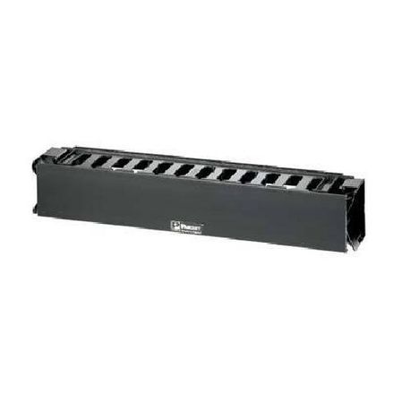 Panduit® PatchLink™ WMPHF2E 2-RU Horizontal Single-Sided Cable Manager, ABS, Black