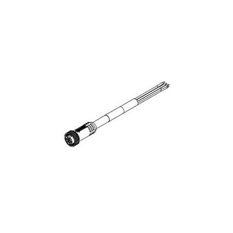 Molex® 1300070076 Mini-Change® 130007 B-Size Single End Cordset, 1-16 UN Connector, Straight Female x Pigtail Connector, 12 ft Cable Length, 7 Pole, 1 Keyway