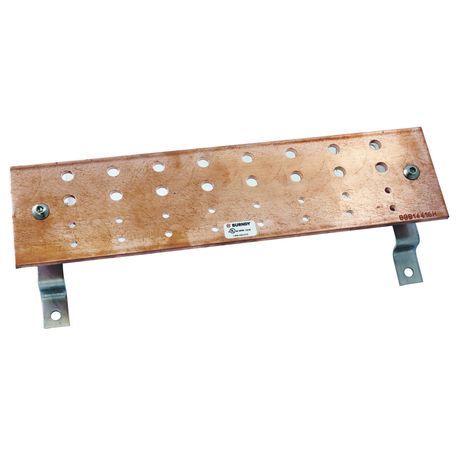 PREMISE WIRING HBBB14416H Type TMGB Grounding and Bonding Busbar, 16 in Bar Length, 32 Holes, 600 VAC, Copper