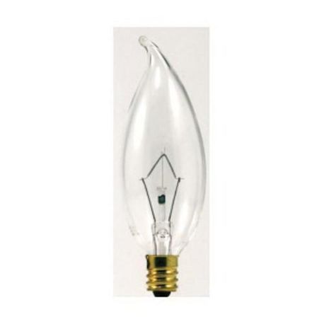 Sylvania 25B10C/BL/2PK-120V/13452 Decorative Incandescent Lamp, 25 W Wattage, Candelabra Lamp Base, Incandescent Lamp, B10 Shape, 175 Lumens