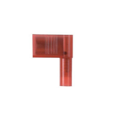 Panduit® Pan-Term® DNFR18-250B-L Vibration-Resistant Female Disconnect, 22 to 18 AWG Conductor, 0.25 in W x 0.032 in THK Tab, Butted Seam Barrel, Brass, Red, Insulated: Insulated