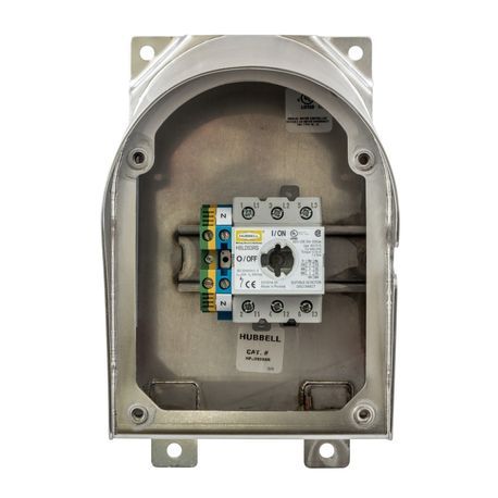 Wiring Device-Kellems Circuit-Lock® HBLDS10SSR Heavy Duty Non-Fusible Sloped Top Disconnect Switch, 600 VAC, 100 A, 50 hp, 3 Pole