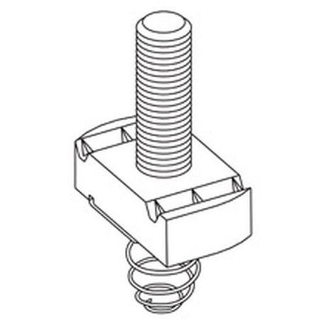 B-Line SN528-3/4ZN 500 Standard Stud Nut With Spring, 3/8-16 Thread, 3/4 in Stud Length, Specifications: 3/8 in THK, For Use With: B42, B52, B54 and B56 Series Short Channel, Steel