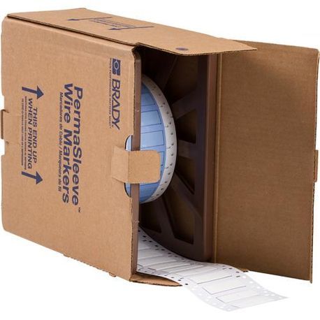 Brady® PermaSleeve® PS-375-2-WT-2 1-Sided Wire Marker Sleeve, 1 in L x 0.646 in W, Legend: Blank, Polypropylene