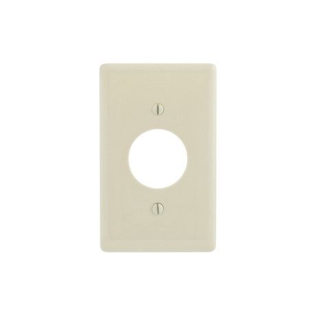 Wiring Device-Kellems NPJ7LA Mid-Size Single Receptacle Wallplate, 1 Gang, 4.88 in H x 3.13 in W x 0.25 in D, Nylon, Light Almond