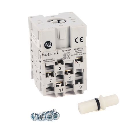 Rockwell Automation IEC Control and Load Switch, Step 1-2-3 60°, 12 Amp, 2 Poles, Front / Door
