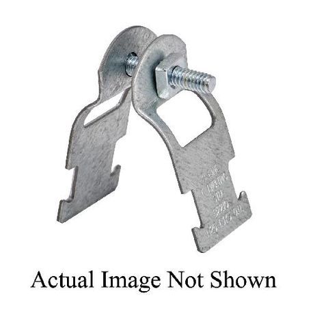 B-Line B2210ZN B2000 2-Piece Pipe Clamp, 1 in, For Use With Thinwall EMT IMC and Rigid Conduit or Pipe, 14 ga Steel, Zinc Plated