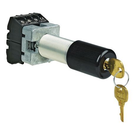 Killark® GO28-2A3F22D Explosionproof Short Selector Switch, 1NO-1NC Contact Configuration, Keyed Operator, Black