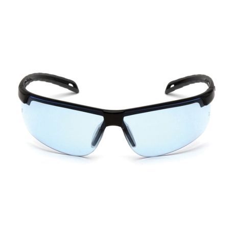 Pyramex® Ever-Lite® SB8660DT Unisex Safety Glasses, H2X Anti-Fog/Scratch-Resistant Lens Coating, Infinity Blue Lens, Wraparound Frame, Black Frame, Polycarbonate Frame, Polycarbonate Lens, Specifications Met: ANSI Specified