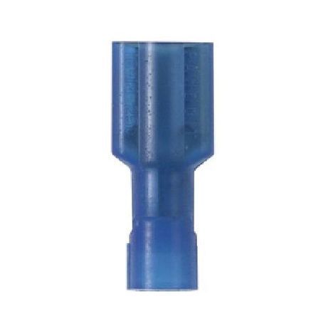 Panduit® Pan-Term® DNF14-250FIB-C DNF-FIB Female Disconnect, 16 to 14 AWG Conductor, 0.187/0.205 in W x 0.032 in THK Tab, Butted Seam Barrel, Brass, Blue, Insulated: Insulated
