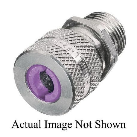 Wiring Device-Kellems SHC1042 Form 4 Standard Duty Straight Cord Connector, 1 in NPT Trade, 1 Conductor, Cable Openings: 0.75 to 0.88 in, Machined Aluminum
